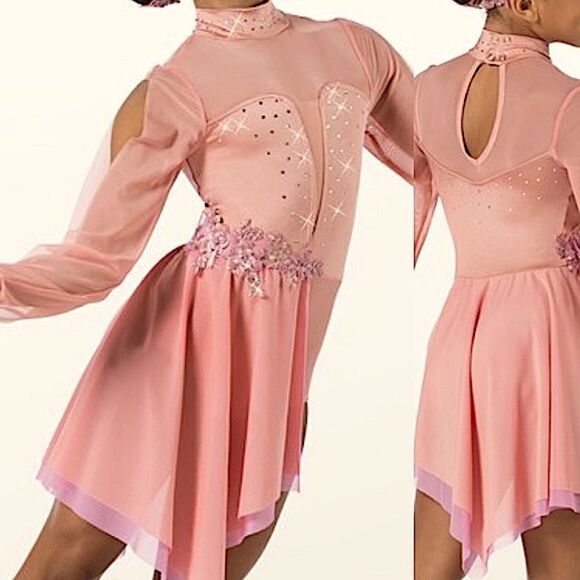 WEISSMAN Elite Dance Costume pink I'M WITH YOU
14106 rhinestone leotard child LC - Picture 1 of 10